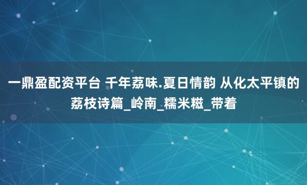 一鼎盈配资平台 千年荔味.夏日情韵 从化太平镇的荔枝诗篇_岭南_糯米糍_带着